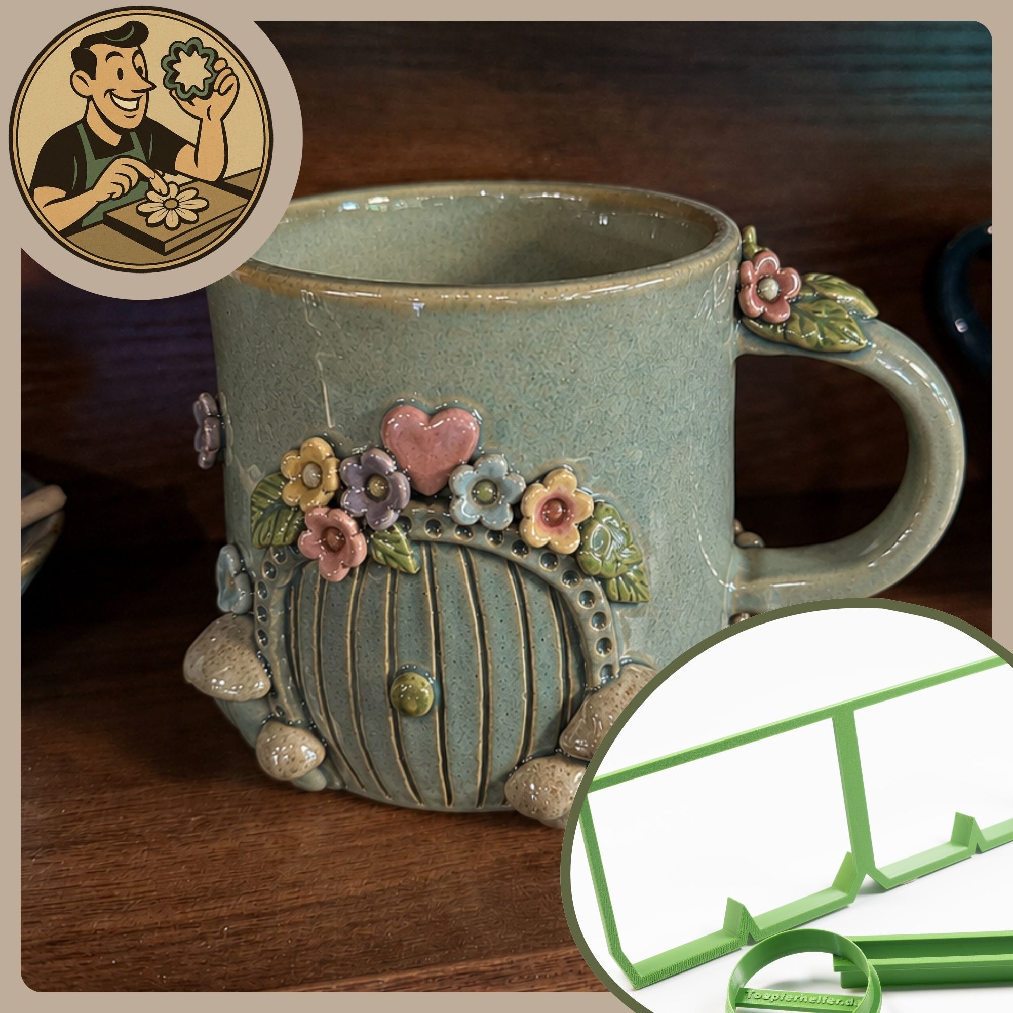 Töpferhelfer Bauchige Tasse - 3-teilig - 10cm