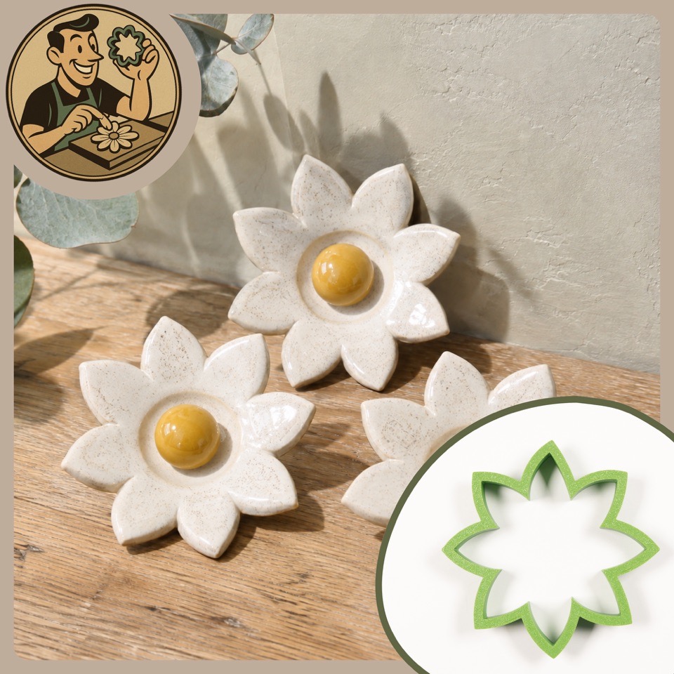 Töpferhelfer Ausstecher Blume 8-blättrig