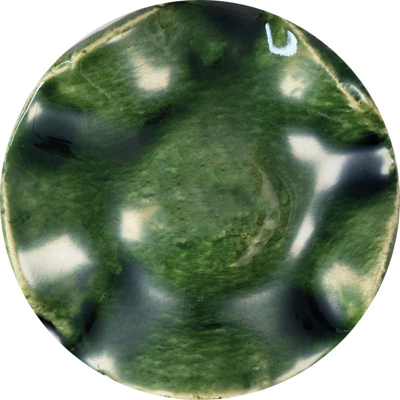 Pulverglasur Moorgrün transparent glänzend