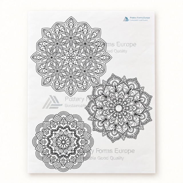 Siebdruckschablone - Drei Mandala Motive - XL 21x30cm